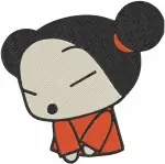 Pucca Funny Love Girl Close Up Faces Happy Determined Smiling Expressions Bundle - Filled Embroidery Design - 6294