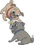 Disney Puppy Dog Pals Bingo And Rolly Pug Puppies Group Playful Poses Collection - Filled Embroidery Design - 6301