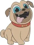 Disney Puppy Dog Pals Bingo Rolly Pugs A R F Robot Dog Hippo Character - Filled Embroidery Design - 6309