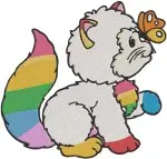 Rainbow Brite Twink Sprite Rainbow Dog Canary Yellow Orange Mcbloomer Set - Filled Embroidery Design - 6324