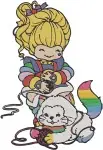 Rainbow Brite Twink Sprite Rainbow Dog Canary Yellow Orange Mcbloomer Set - Filled Embroidery Design - 6325
