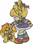 Rainbow Brite And Starlite Horse Twink Sprite Color Kid Blonde Girl - Filled Embroidery Design - 6337