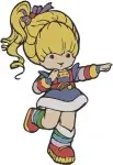 Rainbow Brite Color Kids Twink Sprite Balloons Trumpet Red Action Poses Designs - Filled Embroidery Design - 6341