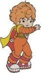 Rainbow Brite Color Kids Twink Sprite Balloons Trumpet Red Action Poses Designs - Filled Embroidery Design - 6342
