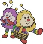Rainbow Brite Sprites Playing Music Scooter Starlite Horse Color Power Bundle - Filled Embroidery Design - 6350
