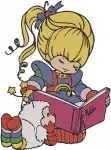 Rainbow Brite Sprites Santa Outfits Blonde Girl Accordion Christmas Cheer - Filled Embroidery Design - 6360