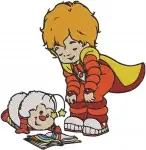 Rainbow Brite Sprites Santa Outfits Blonde Girl Accordion Christmas Cheer - Filled Embroidery Design - 6361