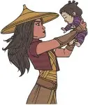 Raya And The Last Dragon Raya Sisu Human Form Tuk Tuk Noi And Ongis Adventure - Filled Embroidery Design - 6371