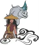Raya And The Last Dragon Raya Sisu Human Form Tuk Tuk Noi And Ongis Adventure - Filled Embroidery Design - 6373