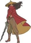 Raya And The Last Dragon Warriors Raya And Namaari In Action And Battle Stances - Filled Embroidery Design - 6377