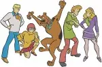 Scooby Doo Mystery Inc Gang With The Mystery Machine Van And Group Action Poses - Filled Embroidery Design - 6409