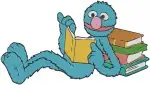 Sesame Street Muppets Ernie In Bathtub Grover Reading Super Grover Bert Balloons - Filled Embroidery Design - 6426