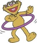 Sesame Street Muppets Oscar The Grouch In Trashcan Telly Monster Zoe On Bicycle - Filled Embroidery Design - 6432