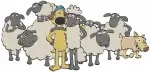Shaun The Sheep Characters The Farmer Bitzer The Dog And The Flock Of Sheep Farm - Filled Embroidery Design - 6436