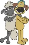 Shaun The Sheep Main Characters Shaun The Sheep Bitzer Dog And The Farmer Posing - Filled Embroidery Design - 6437