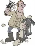 Shaun The Sheep Main Characters Shaun The Sheep Bitzer Dog And The Farmer Posing - Filled Embroidery Design - 6438