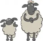 Shaun The Sheep Bitzer The Farmer Sleeping Sheep And Shaun With Sheep Farm Life - Filled Embroidery Design - 6443