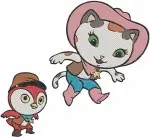 Sheriff Callies Wild West Callie On Sparky Horse Priscilla Skunk Frida Fox - Filled Embroidery Design - 6454