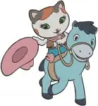 Sheriff Callies Wild West Callie On Sparky Horse Priscilla Skunk Frida Fox - Filled Embroidery Design - 6455