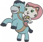 Corn And Peg Unicorn Pegasus Corn Peg And Ferris The Cactus Friend Poses - Filled Embroidery Design - 6457