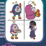Rainbow Brite Color Kids Sprites Murky Dismal Lurky Playing Music Reading Bundle - Filled Embroidery Design - Instant Download