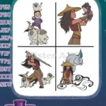 Raya And The Last Dragon Raya Sisu Human Form Tuk Tuk Noi And Ongis Adventure - Filled Embroidery Design - Instant Download