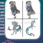 Raya And The Last Dragon Sisu The Last Dragon In Her Human And Dragon Forms - Filled Embroidery Design - Instant Download