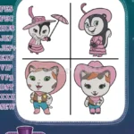 Sheriff Callies Wild West Sheriff Callie The Cat Various Heroic And Cute Poses - Filled Embroidery Design - Instant Download