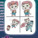 Sheriff Callies Wild West Callie On Sparky Horse Priscilla Skunk Frida Fox - Filled Embroidery Design - Instant Download