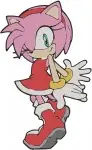 Sonic The Hedgehog Characters Amy Rose With Piko Hammer And Dr Eggman Villain - Filled Embroidery Design - 6467