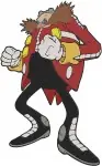 Sonic The Hedgehog Characters Amy Rose With Piko Hammer And Dr Eggman Villain - Filled Embroidery Design - 6469