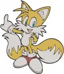 Sonic The Hedgehog Characters Knuckles The Echidna And Miles Tails Prower Flying - Filled Embroidery Design - 6473