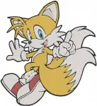 Sonic The Hedgehog Characters Knuckles The Echidna And Miles Tails Prower Flying - Filled Embroidery Design - 6474