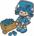 Strawberry Shortcake And Friends - Blueberry Muffin With Treasure And Angel Cake Winter Outfit - Sweet Adventures - Filled Embroidery Design - 6502