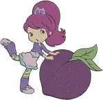 Strawberry Shortcake And Friends - Orange Blossom And Plum Puddin Skater With Pupcake Dog - Berry Active Pals - Filled Embroidery Design - 6527