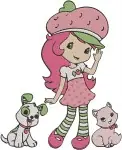 Strawberry Shortcake And Pupcake Dog - Huckleberry Pie And His Dog - Berry Sweet Pet Owner Duos - Filled Embroidery Design - 6532