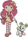 Strawberry Shortcake And Pupcake Dog - Huckleberry Pie And His Dog - Berry Sweet Pet Owner Duos - Filled Embroidery Design - 6533