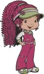 Strawberry Shortcake - Purple Pieman Villain And Raspberry Torte With Flower - Sweet And Sour Characters - Filled Embroidery Design - 6535