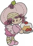 Strawberry Shortcake Classic Character Poses - Holding Basket And Sweet Smiles - Berry Sweet Girl - Filled Embroidery Design - 6538
