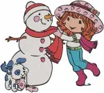 Strawberry Shortcake And Friends - With Snowman Pupcake Orange Blossom - Berry Winter And Summer Fun - Filled Embroidery Design - 6548