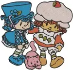 Strawberry Shortcake And Friends - Huckleberry Pie Blueberry Muffin With Pupcake Chick Snowman - Berry Group - Filled Embroidery Design - 6555