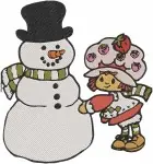 Strawberry Shortcake And Friends - Huckleberry Pie Blueberry Muffin With Pupcake Chick Snowman - Berry Group - Filled Embroidery Design - 6557