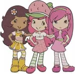 Strawberry Shortcake Universe - Angel Cake On Snail - Purple Haired Girl - Sour Grapes - Baker Squirrel - Berry Mix - Filled Embroidery Design - 6558