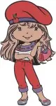 Strawberry Shortcake Friends - Crepes Suzette - Pink Haired Girl With Cloud - Purple Haired Skater - Sweet Style - Filled Embroidery Design - 6563