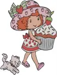Strawberry Shortcake Christmas And Winter - With Pupcake Sled Gifts And Basket - Berry Holiday Cheer - Filled Embroidery Design - 6571