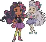 Sunny Day - Sunny Rox And Blair - Birthday Celebration And Friendship Poses - Nick Jr Salon Adventures - Filled Embroidery Design - 6574