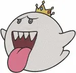 Super Mario Universe - King Boo - Bowser King Of The Koopas And Goomba - Classic Video Game Villains - Filled Embroidery Design - 6588