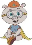 Super Why Pbs Kids Alpha Pig Wonder Red Princess Presto Literacy Heroes Bundle - Filled Embroidery Design - 6602