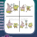 Spongebob Squarepants And Patrick Star Bubbles - Squidward Clarinet - Bikini Bottom Friends And Neighbors - Filled Embroidery Design - Instant Download