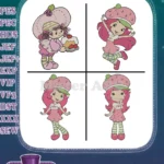 Strawberry Shortcake Classic Character Poses - Holding Basket And Sweet Smiles - Berry Sweet Girl - Filled Embroidery Design - Instant Download
